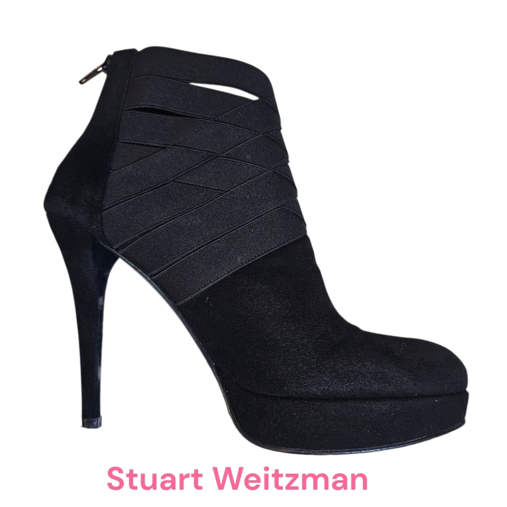 Stuart Weitzman Black Heel Ankle Boots
